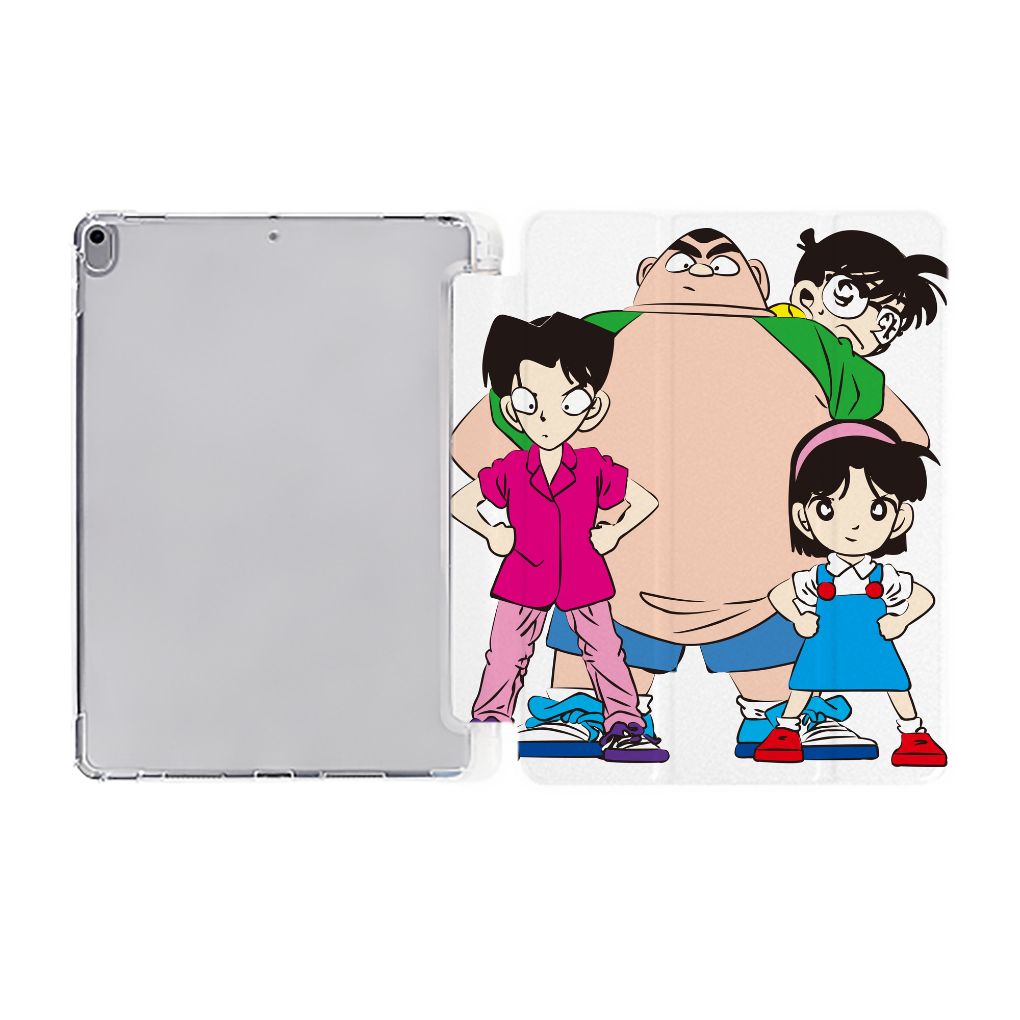（画像用） 名探偵コナン Detective Conan IPad ケース ペン収納付き 三つ折りスタンド PUレザー×シリコン 対応機種9.5/10.5/10.9インチ